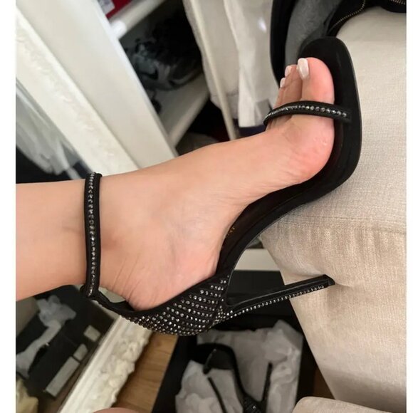 YSL Saint Laurent Jane Crystal Studded sandals - Picture 1 of 5